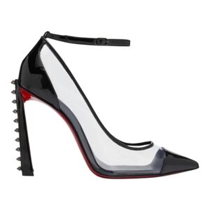 NIB CHRISTIAN LOUBOUTIN DEBOUT CONDORAPIK 100 VINYL & BLK PATENT PUMP- SIZE 40